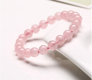【送料無料】ブレスレット　アクセサリ—　10mmピンク10 mm women natural love pink crystal gemstone round beads bracelet