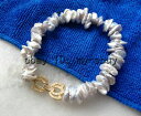 【送料無料】ブレスレット アクセサリ- パールブレスレットクラスプnatural silver white cornflake keshi pearl bracelets 8 14kgp crystal clasp