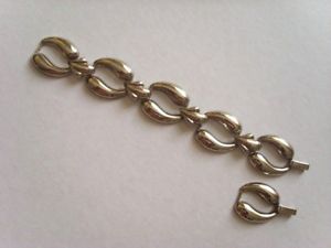 【送料無料】ブレスレット　アクセサリ—　チェーンリンクラージブレスレットシルバーリンクレトロビンテージmidcentury chain link large bracelet chunky silver tone extra link retro vintage