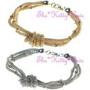 【送料無料】ブレスレット アクセサリ- 3メッシュ3チェーンネットシックブレスレットtriple mesh, 3 chain knot knotted textured woven net hollow classy chic bracelet