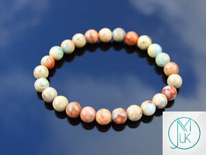 【送料無料】ブレスレット　アクセサリ—　アクアテラジャスパーブレスレットaqua terra jasper natural gemstone bracelet 69 elasticated healing stone