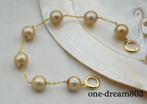 【送料無料】ブレスレット　アクセサリ—　8 12mmエジソンrare 8 12mm golden almost round edison reborn pearl bracelet