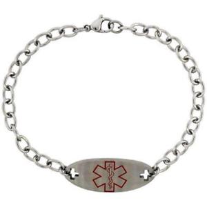 【送料無料】ブレスレット アクセサリ— ステンレススチールブレスレットstainless steel medical alert id bracelet