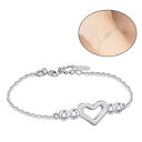 yzuXbg@ANZT?@X^[OVo[EhNAn[gy_g`F[uXbgcharm 925 sterling silver round clear cz heart pendant chain bracelet womens