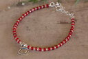 【送料無料】ブレスレット アクセサリ— ブレスレットスターリングシルバーガラスビーズジュエリーevil eye bracelet sterling silver red glass beads adjustable jewelry 1720cm(4)