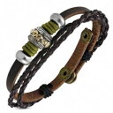 【送料無料】ブレスレット アクセサリ- ブレスレットブラウンレザーバリトパーズbracelet brown leather and strings pearls of bali gem topaz