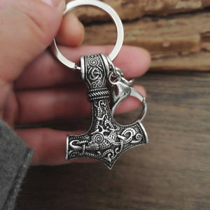 【送料無料】ブレスレット　アクセサリ—　ペンダントキーリングトールハンマーヴァイキングキーpendant keyring thor hammer mjolnir viking of key17