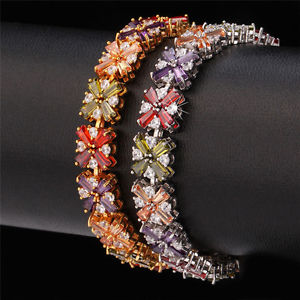 【送料無料】ブレスレット　アクセサリ—　マルチカラースイスジルコンテニスブレスレットゴールドプラチナmulticolor swiss zircon tennis bracelet 18k goldplatinum plated jewelry for her