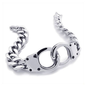 ブレスレット 【送料無料】ブレスレット　アクセサリ—　ステンレススチールジュエリーブレスレットシルバーjewelry bracelet for men, stainless steel handcuffs, silver w3i8