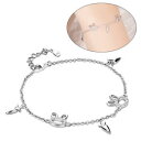 【送料無料】ブレスレット アクセサリ— スターリングシルバーウサギペンダントチェーンブレスレット925 genuine sterling silve...