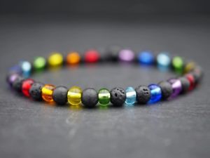 【送料無料】ブレスレット　アクセサリ—　ガラスビーズスカイアークカラフルゲイプライドブレスレット