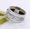 【送料無料】ブレスレット アクセサリ- ブレスレットシルバーカフマルチローラインストーンフェザーファッションシックbracelet lady girl silvery cuff multi rows rhinestone feather fashion chic
