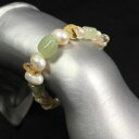 ブレスレット　アクセサリ—　ヒスイブレスレットシトリンブレスレットgreen jade bracelet and quartz citrine bracelet with natural pearls gift