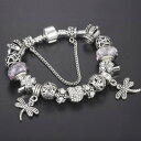 【送料無料】ブレスレット アクセサリ— トンボチャームブレスレットアルジェントアンティークブレスレットas fr34201 dragonfly charm bracelet argent antique en alliage de zinc bracelets(4)