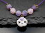 【送料無料】ブレスレット　アクセサリ—　ブレスレットガラスビーズハンドメイドbracelet with glass beads and hand made charmpurple clouds