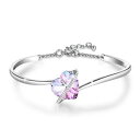 【送料無料】ブレスレット アクセサリ- トパーズブレスレットラブブレスレットmystic topaz silver plated bracelet women love heart luxury bracelet for women