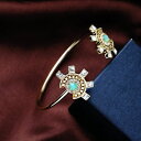 【送料無料】ブレスレット アクセサリ— アールデコミントグリーンリバイバルct8costume bracelet gold art deco rigid open ethnic mint green wedding retro ct8(4)