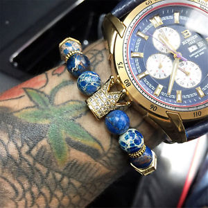 【送料無料】ブレスレット アクセサリ— クラウンキングブレスレットホワイトluxury crown king charm bracelets whi...
