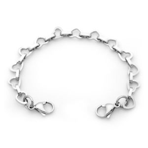 ブレスレット　アクセサリ—　ステンレスミニオープンハートリンクブレスレットサイズmedical alert id stainless mini open heart link replacement bracelet 2 sizes