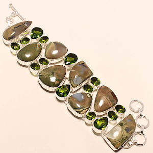 yzuXbg@ANZT?@yhbgVo[t@bVWG[uXbgrhyolite,green peridot 925 silver fashion jewelry bracelet 78