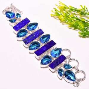 【送料無料】ブレスレット　アクセサリ—　トパーズブレスレット78sb782lapis lazuli, blue topaz gemstone handmade fashion jewelry bracelet 78 sb782