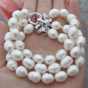 【送料無料】ブレスレット　アクセサリ—　ホワイトライスパールブレスレットge032109 8 3 strands white rice pearl bracelet