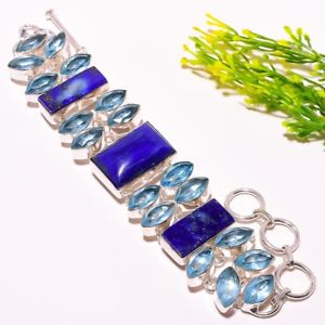 【送料無料】ブレスレット　アクセサリ—　トパーズブレスレット78sb780lapis lazuli, blue topaz gemstone handmade fashion jewelry bracelet 78 sb780