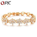 【送料無料】ブレスレット アクセサリ- ロマンチックaaaジルコンクリスマスromantic flower design gold aaa cubic zircon bracelets xmas gifts for her woman