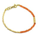 【送料無料】ブレスレット アクセサリ— ハンドメイドビーズカネkイエローゴールドメッキブレスレットhandmade beaded carnelian...