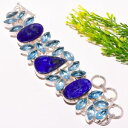 【送料無料】ブレスレット　アクセサリ—　トパーズジュエリー78sb774lapis lazuli, blue topaz gemstone handmade fashion jewelry bracelet 78 sb774