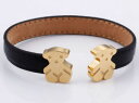 【送料無料】ブレスレット アクセサリ- ステンレススチールテディベアブレスレット high quality stainless steel genuine leather teddy bear bracelet