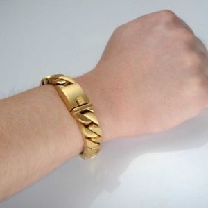 【送料無料】ブレスレット　アクセサリ—　メンズマイアミステンレススチールチェーンヒップホップブレスレット