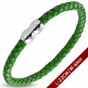 【送料無料】ブレスレット　アクセサリ—　ブレスレットbracelet leather green braided with magnetic closure 8 2132in x 0 14in