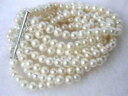 【送料無料】ブレスレット アクセサリ- ホワイトブレスレットインチ8 rows 67mm white fresh water pearl bracelet 75 inch