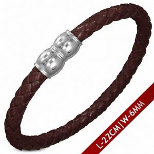 yzuXbg@ANZT?@uXbg22cmbracelet leather braided brown with magnetic closure 22 cm