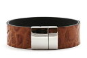 【送料無料】ブレスレット アクセサリ— メンズレザーブレスレットエンボスダステンレスクラスプニースmens leather bracelet emb...