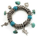 yzuXbg@ANZT?@Vo[g[NtbNXuXbg^[RCYsilver tone link charm flex bracelet turquoise stone