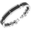 【送料無料】ブレスレット アクセサリ- シルバーステンレススチールゴムブレスレットリンク