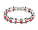 hokushin㤨̵֡ۥ֥쥹åȡ?Хƥ쥹륷Сåɥ֥쥹åȥꥫbiker stainless steel silver red bicycle chain bracelet usa sellerפβǤʤ17,980ߤˤʤޤ