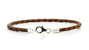 【送料無料】ブレスレット アクセサリ- メンズレディースリアルレザーブラウンmensladies 3mm braided real leather braceletsterling silver clasplight brown