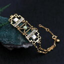 yzuXbg@ANZT?@A[fRS[huXbg^[RCYGXjbNart deco gold bracelet turquoise ethnic geometric marble rectangle end ct9