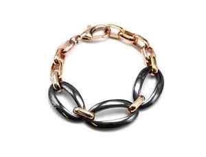 【送料無料】ブレスレット　アクセサリ—　リンクチェーンブレスレットスチールゴールドローズ