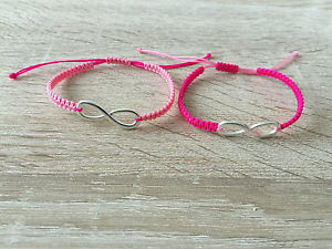 ̵ۥ֥쥹åȡ—֥쥹åȥեɥåץ֥쥹åȥԥ󥯥С2x diy bracelet armkette friendship bracelet * infinity * pink silver