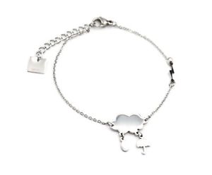 【送料無料】ブレスレット　アクセサリ—　クラウドスチールチェーンブレスレット…bc1897lfine chain bracelet with charm and cloud umbrella steel 316l argen