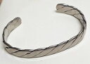 【送料無料】ブレスレット アクセサリ— ヴィンテージジュエルブレスレットトルクスチールブレードvintage jewel bracelet open torque steel braided hammeredt21(4)