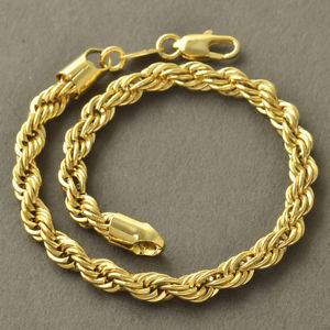 【送料無料】ブレスレット　アクセサリ—　ポーチロープブレスレットゴールドメッシュnine braided rope bracelet gold mesh for men women with pouch 21cm