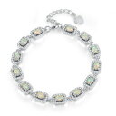 yzuXbg@ANZT?@zbg`F[uXbgIp[WRVo[hot white opal zircon silver for women jewelry wedding gift chain bracelet os663