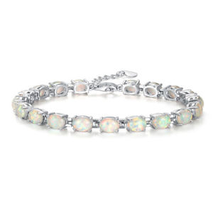 【送料無料】ブレスレット アクセサリ— オパールブレスレットsilver white fire opal women jewelry wedding...
