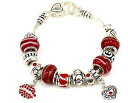 【送料無料】ブレスレット アクセサリ— ファッションブレスレットレッドクリスタルリップハートシルバートーンfashion bracelet red crystal lips heart dangle charms silver tone