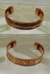 【送料無料】ブレスレット　アクセサリ—　ソリッドカフブレスレットtwo 2 solid copper magnetic cuff bracelet w magnets 17mm wide~ each different